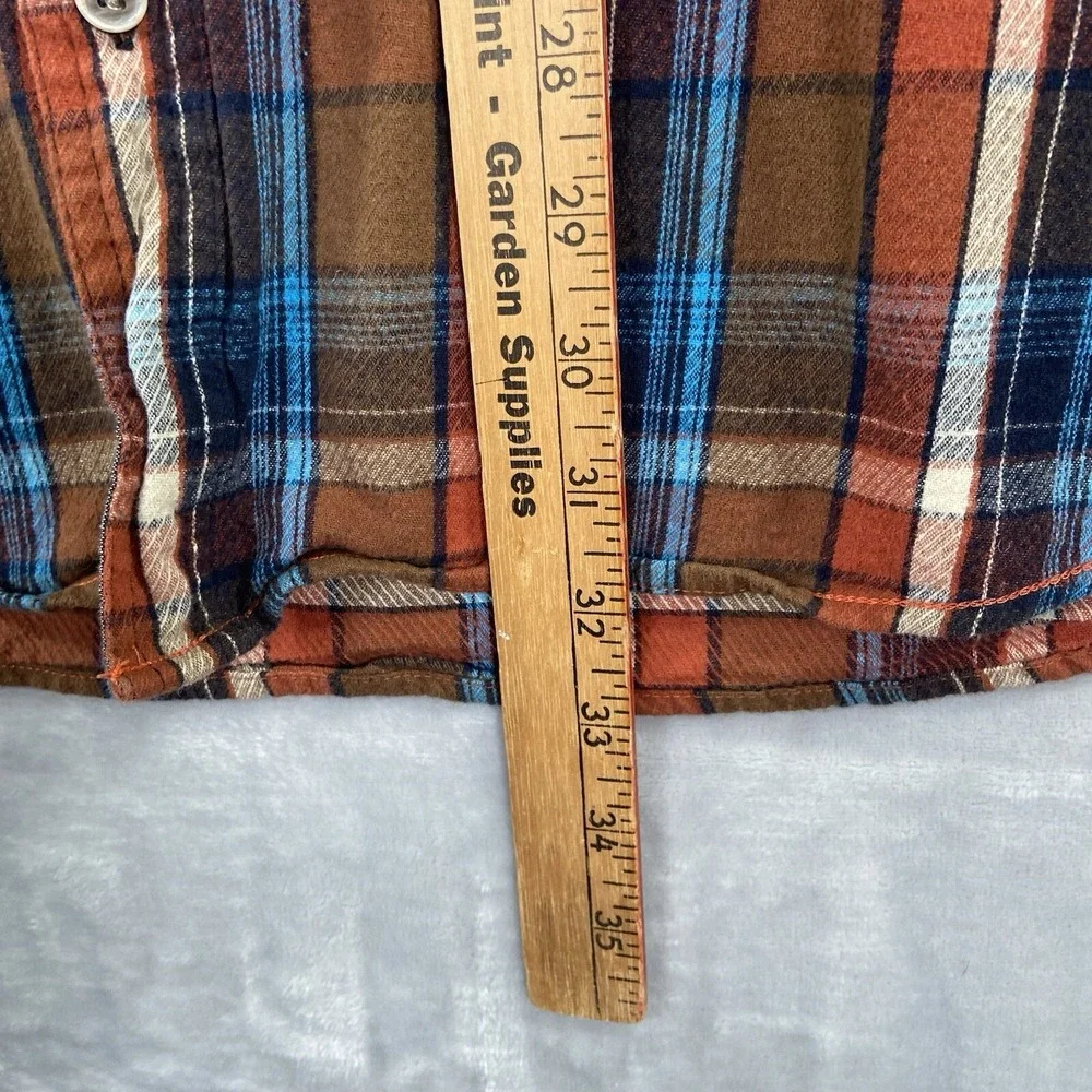 Carbon 2 Cobalt Shirt Mens XL Flannel Button Up Lightweight Plaid Casual Pocket